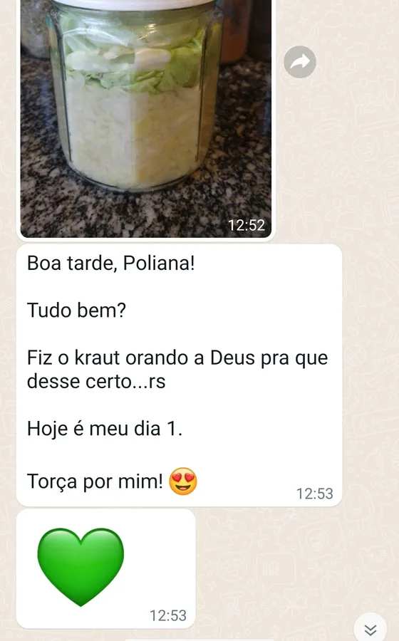 Fermentado probiótico preparado por uma aluna