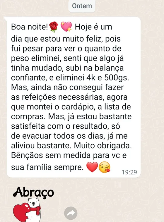 Depoimento de aluna satisfeita com o resultado
